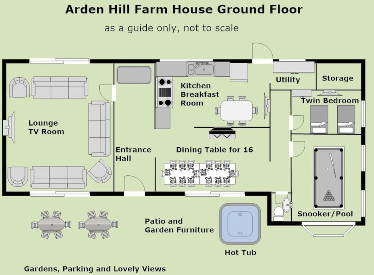 Arden Hill Farmhouse - Hot Tub, Snooker Table, Sleeps 16 Stratford-upon-Avon Exteriör bild